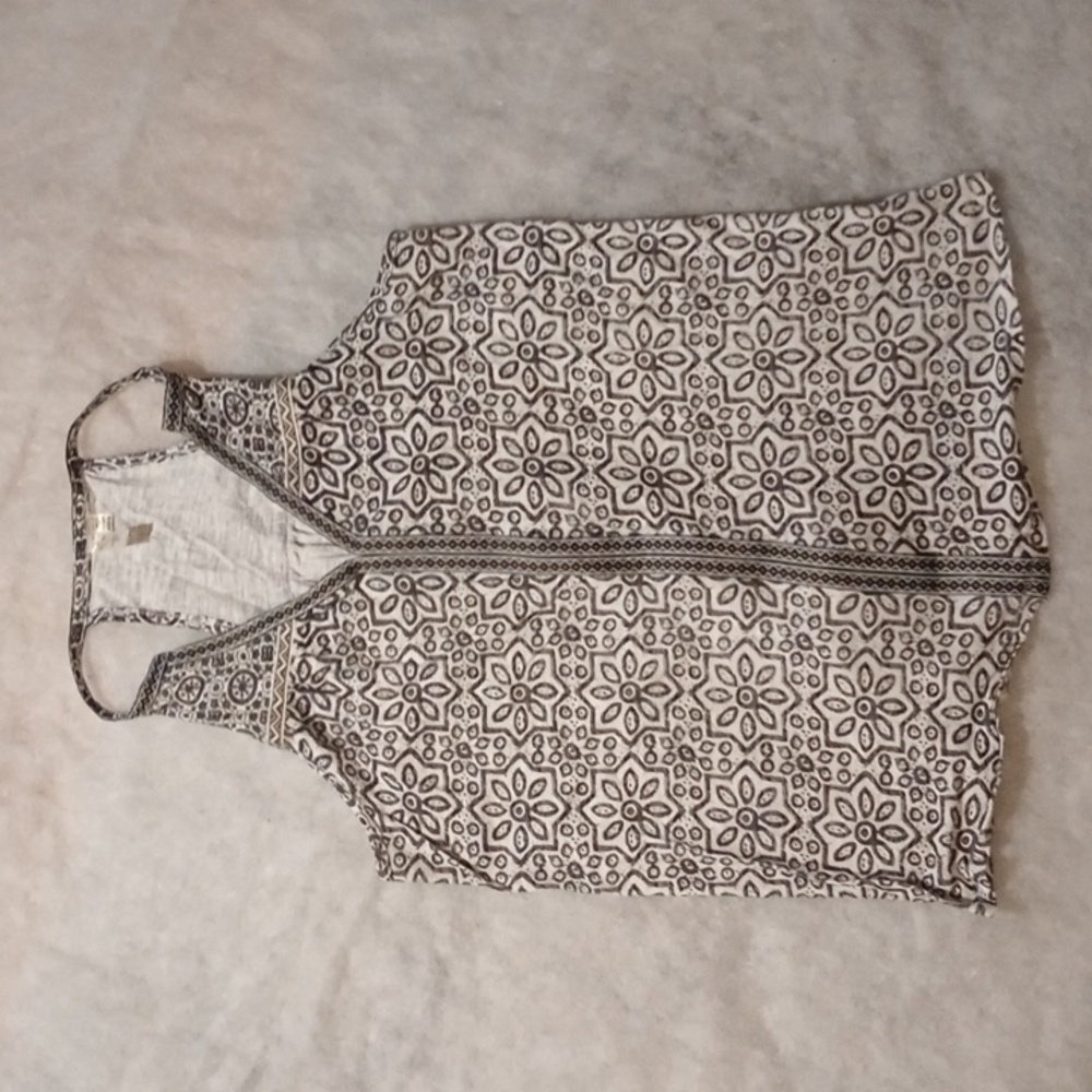 Black and White patterned tank
